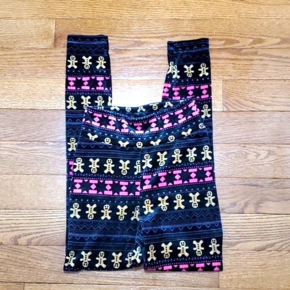 🎄 NWOT🎄: GINGERBREAD MAN VELOUR LEGGINGS - Picture 2 of 6